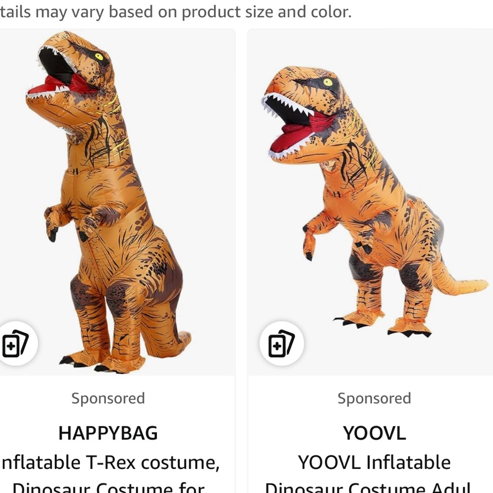 Adult dinosaur / t-rex inflatable costume